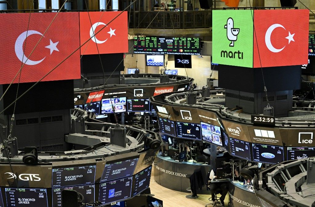 befektetés, török részvény, befektetési alapNew York Stock Exchange welcomes "Marti" with Turkish flags