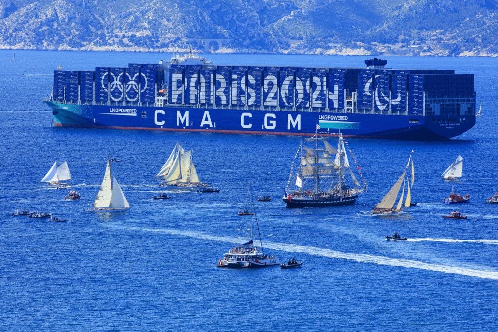 France bouches du rhone marseille cma cgm container ship marseille harbor to