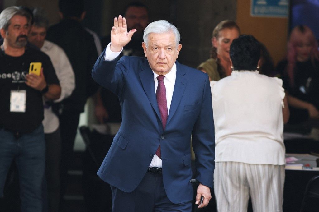 Mexican President Obrador casts his vote during Mexico's general elections