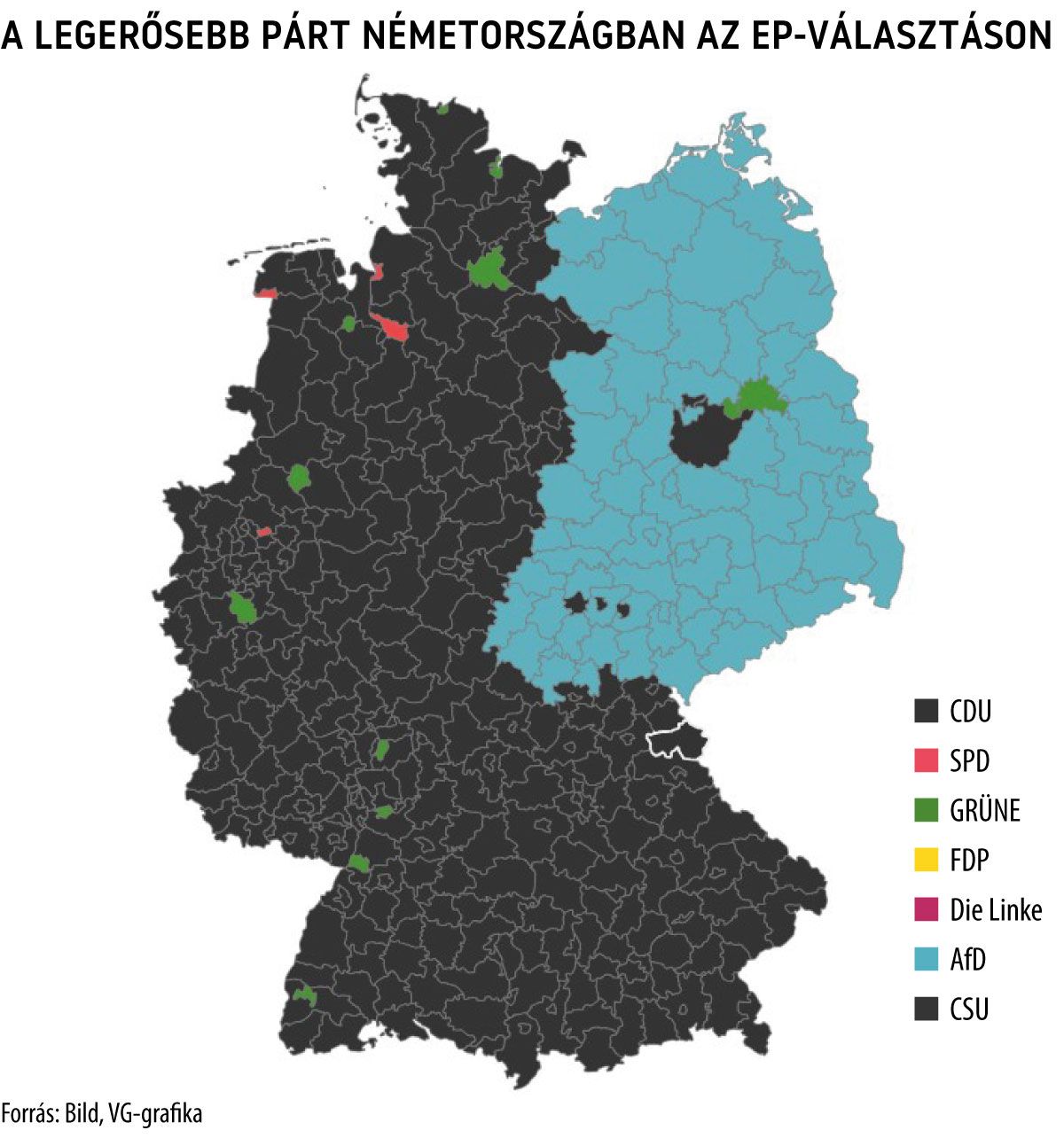 A legerősebb párt Németországban az EP-választáson
