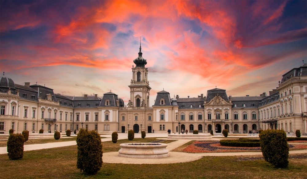 Festetics,Palace,At,Sunrise,In,Keszthely,Hungary