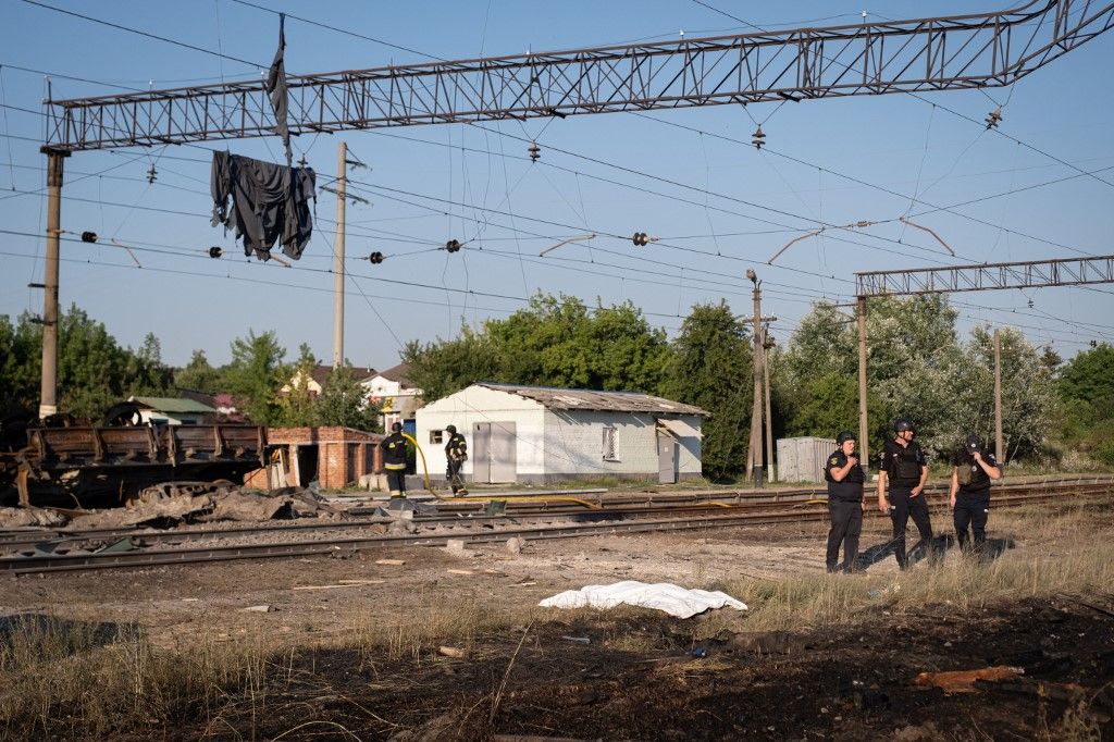 Russian missile attack on Budy Railway Station in Ukraine's Kharkiv