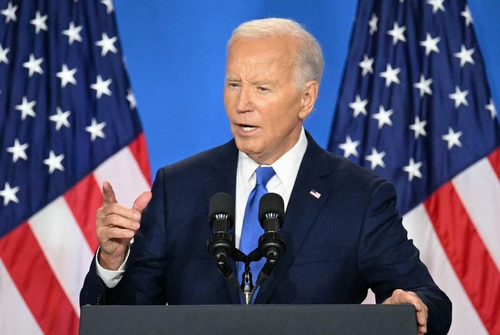 President Joe Biden gives a press conference