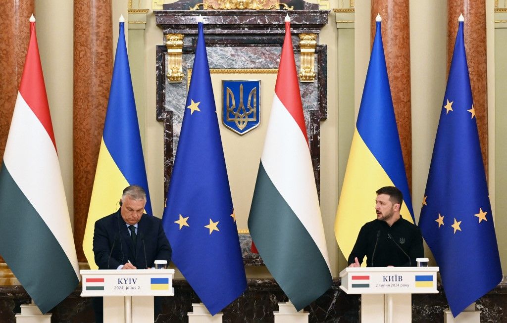 Media Briefing Of Prime Minister Of Hungary And Ukrainian President Volodymyr Zelensky In Kyiv, Amid Russia's Invasion Of Ukraine.
Orbán Viktor