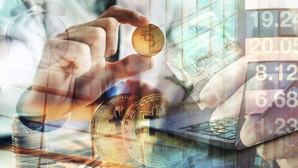 Cryptocurrency finance and trading, conceptual composite image, bitcoin, kripto, kriptodeviza, token, 