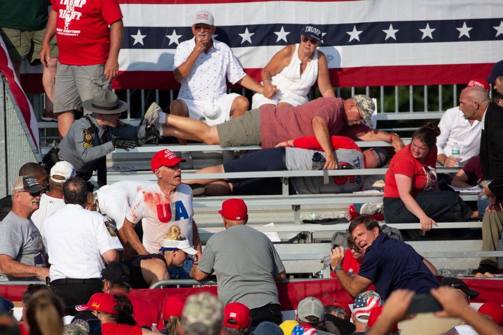 Donald Trump holds an election rally