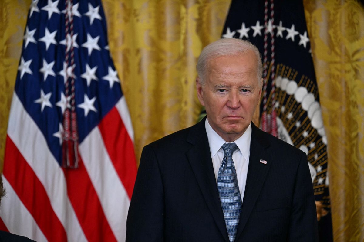 US President Joe Biden delivers remarks at a Medal of Honor ceremony in the White House.