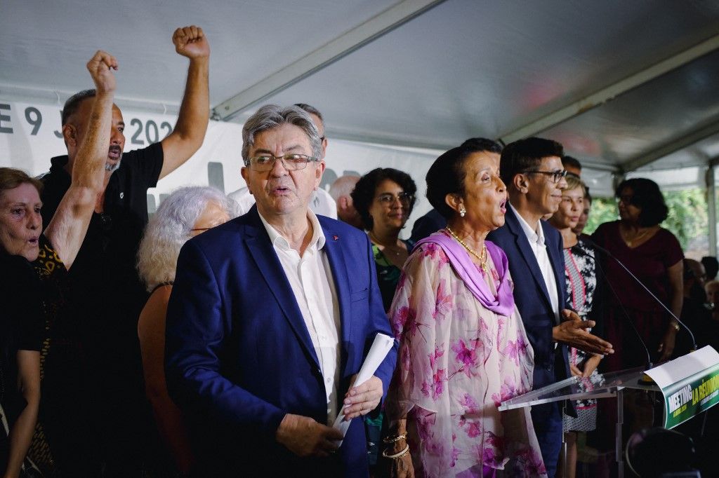 FRANCE - LA REUNION - SAINT GILLES - MEETING - LA FRANCE INSOUMISE - JEAN LUC MELENCHON - HUGUETTE BELLO - YOUNOUS ORMAJEE