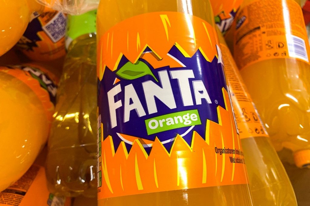 Fanta logo is seen on a bottle in a shop in Krakow, Poland on October 5, 2022. (Photo by Jakub Porzycki/NurPhoto) (Photo by Jakub Porzycki / NurPhoto / NurPhoto via AFP)