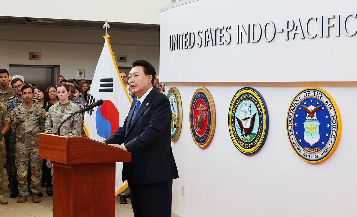 South Korean President Yoon visits US command