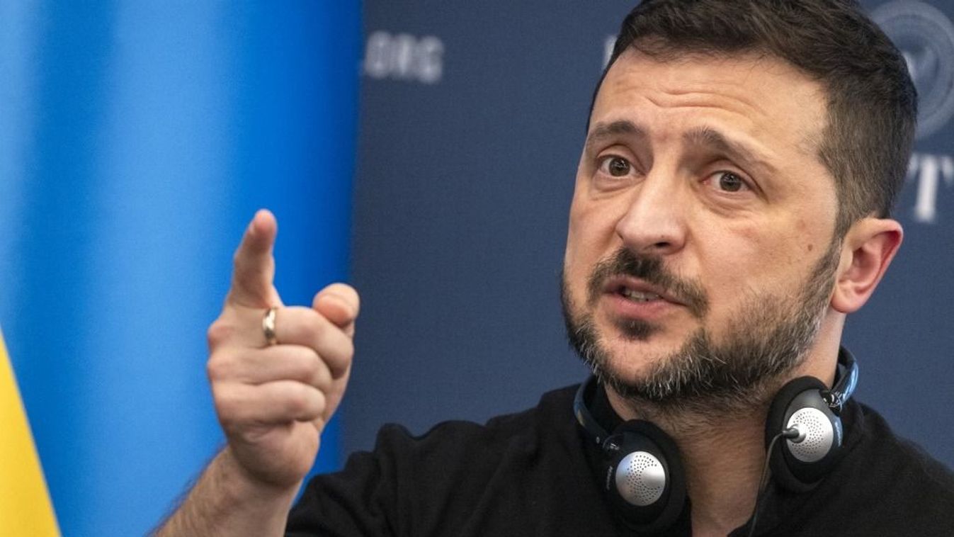 Ukrainian President Volodymyr Zelensky speaks at the Ronald Reagan Presidential Foundation and Institute in Washington, DC, on July 9, 2024. (Photo by SAMUEL CORUM / AFP)