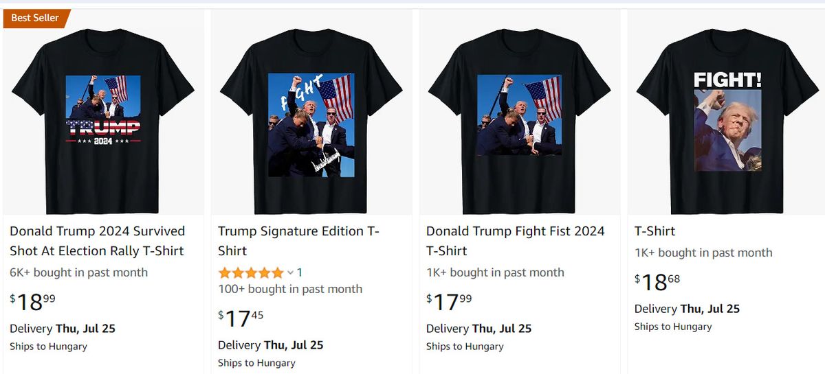 Trump tee Trump T-shirt
Donald Trumpos póló / Fotó: Amazon