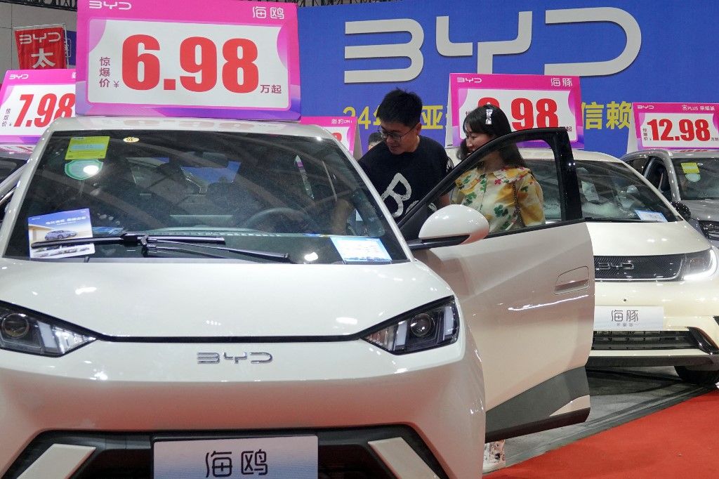 Kína BYD Vehicles at Auto Show in Yantai