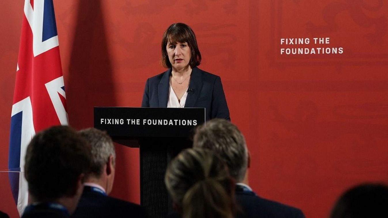 Britain's Chancellor of the Exchequer Rachel Reeves speaks during a press conference at the Treasury in central London on July 29, 2024, after her ministerial statement to MPs on government finances. Reeves declared that the public finances face an extra £22-billion hole inherited from the previous Conservative administration and warned of "difficult decisions" ahead to cut spending or hike taxes. (Photo by Lucy North / POOL / AFP)