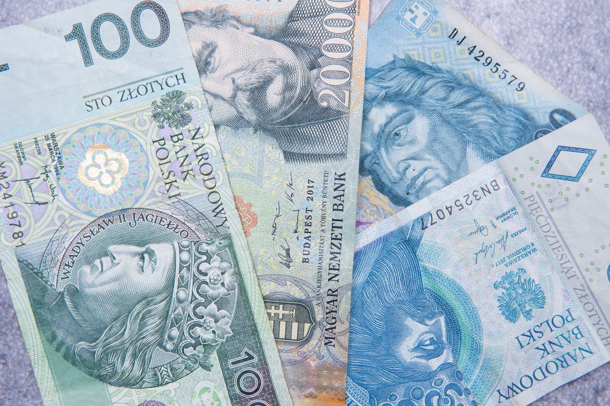 Polish,Zloty,Next,To,Hungarian,Forints.,Relationships,Between,The,Hungarian
