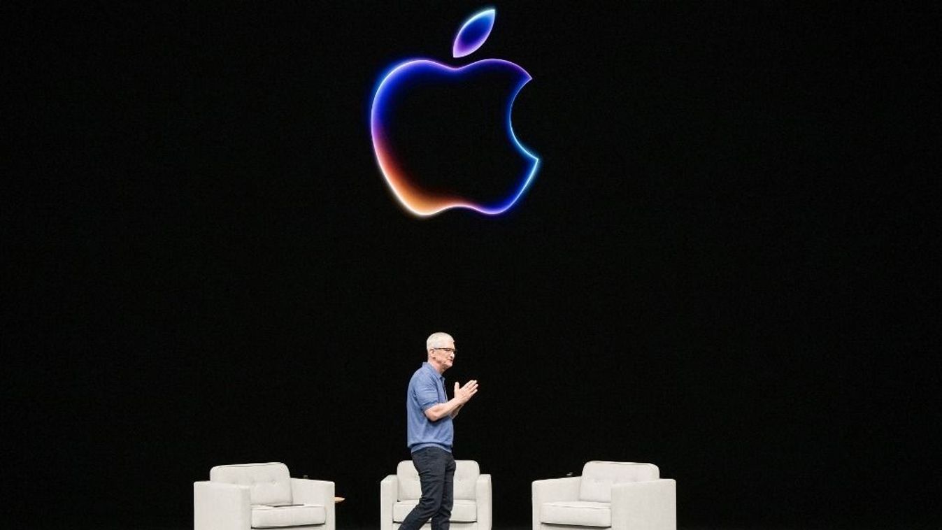 Apple CEO Tim Cook speaks during Apple's annual Worldwide Developers Conference (WDC) in Cupertino, California on June 10, 2024. (Photo by Nic Coury / AFP)