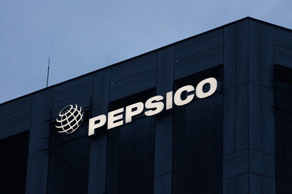 Pepsico logo is seen at the office building in Krakow, Poland on February 22, 2024. (Photo by Jakub Porzycki/NurPhoto) (Photo by Jakub Porzycki / NurPhoto / NurPhoto via AFP)