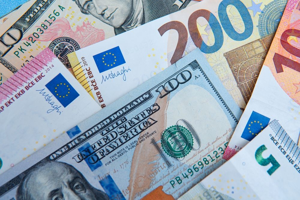 Close-up,Of,Euro,Banknotes,And,American,Dollars.,Eur,Usd,Exchange