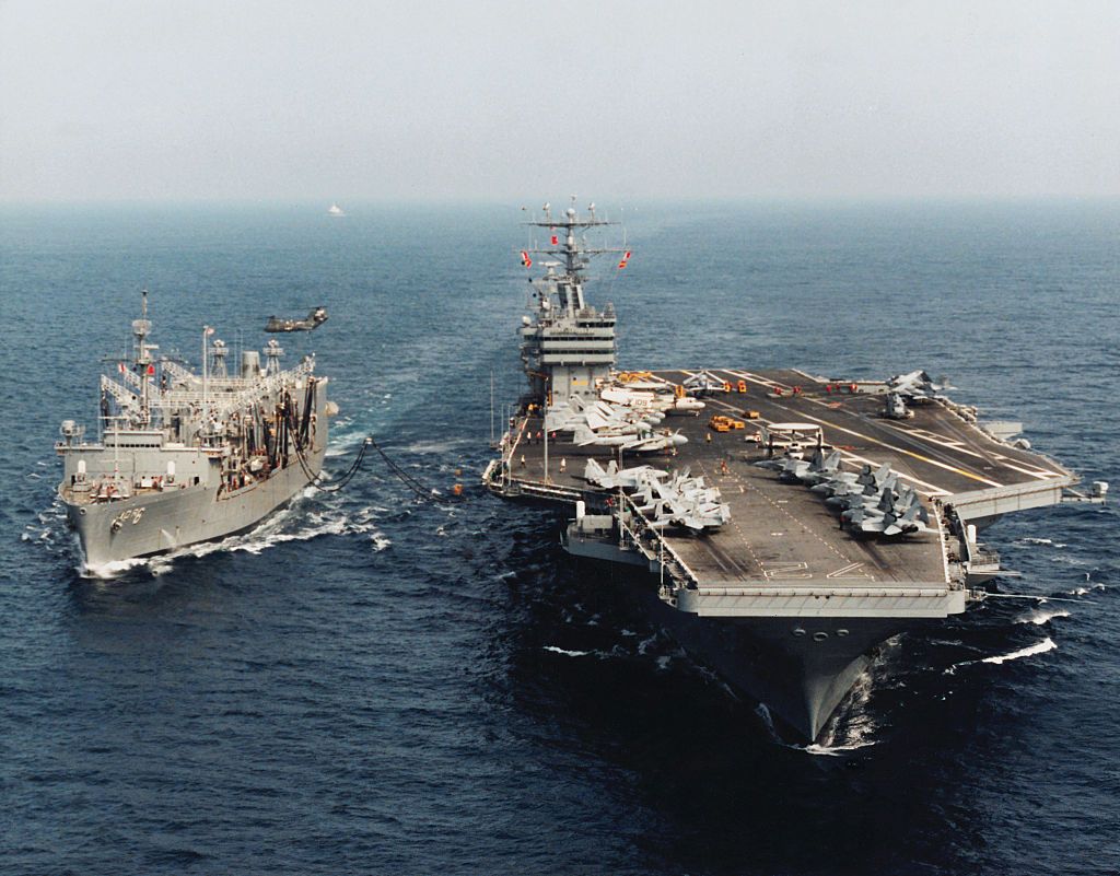 USS Abraham Lincoln and USS Kalamazoo Performing Exercise