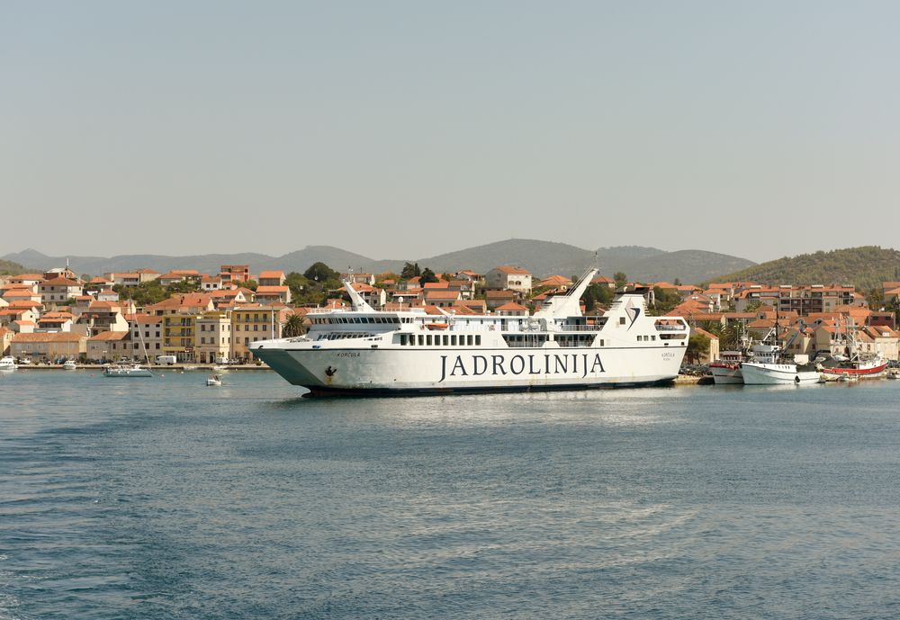 Vela,Luka,,Croatia,-,August,19,,2017:,Ferry,Jadrolinija,In
Horvátország