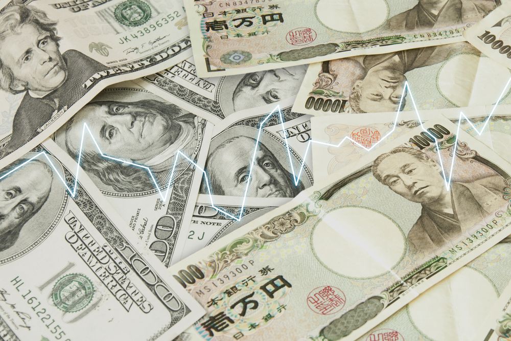 Japanese,Yen,And,Usd,Dollar,Bank,Note,Pile,,Business,And