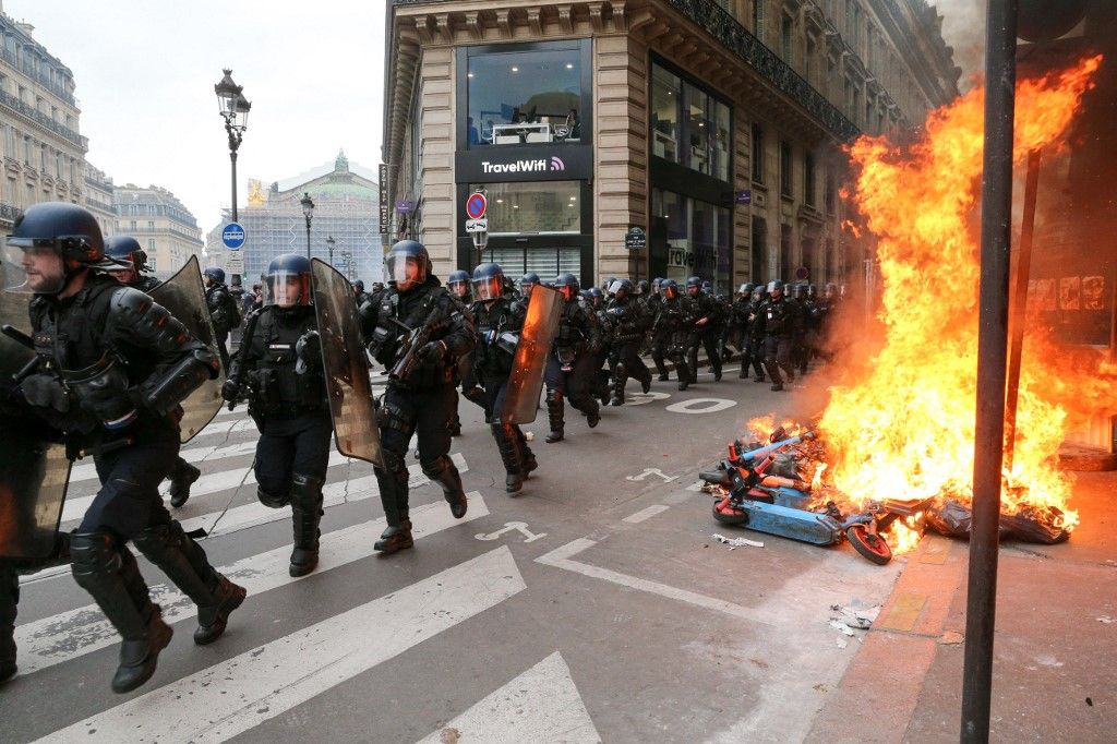 Demonstration In Paris Against Pensions Reform