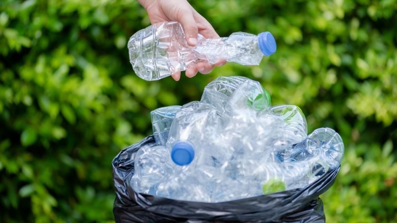 Plastic,Bottles,In,Black,Garbage,Bags,Waiting,To,Be,Taken