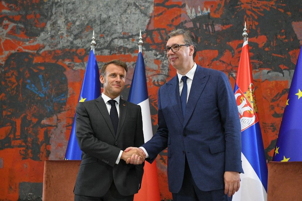 French President Emmanuel Macron in Serbia