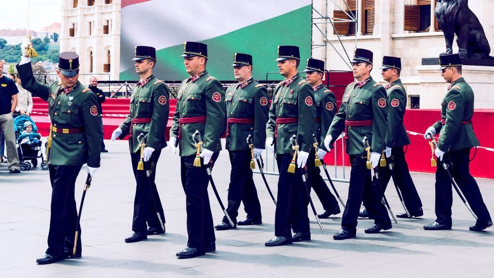 Budapest,,Hungary,-,20,August,2017:,Festive,Speech,By,Soldiers