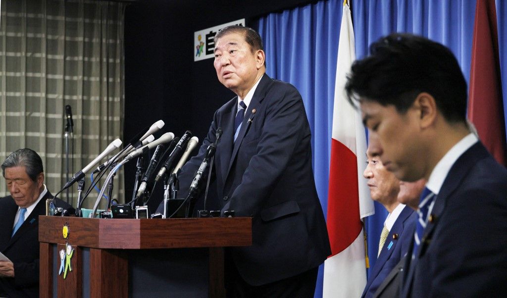 Next Japanese PM Ishiba announces dissolution of Lower House
Shigeru Ishiba, new president of LDP (Liberal Democratic Party), attends a press conference at LDP headquarters in Tokyo on September 30, 2024. Ishiba announces the dissolution of the House of Representatives and election schedule.( The Yomiuri Shimbun ) (Photo by Masamine Kawaguchi / Yomiuri / The Yomiuri Shimbun via AFP)