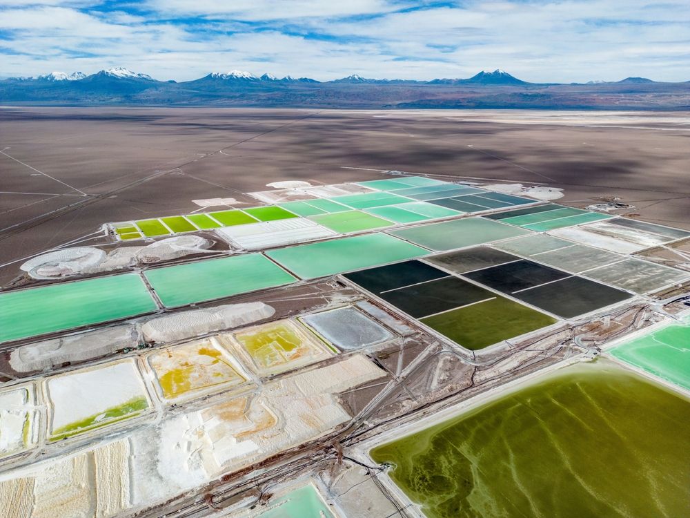 Aerial,View,Of,Lithium,Fields,In,The,Atacama,Desert,In