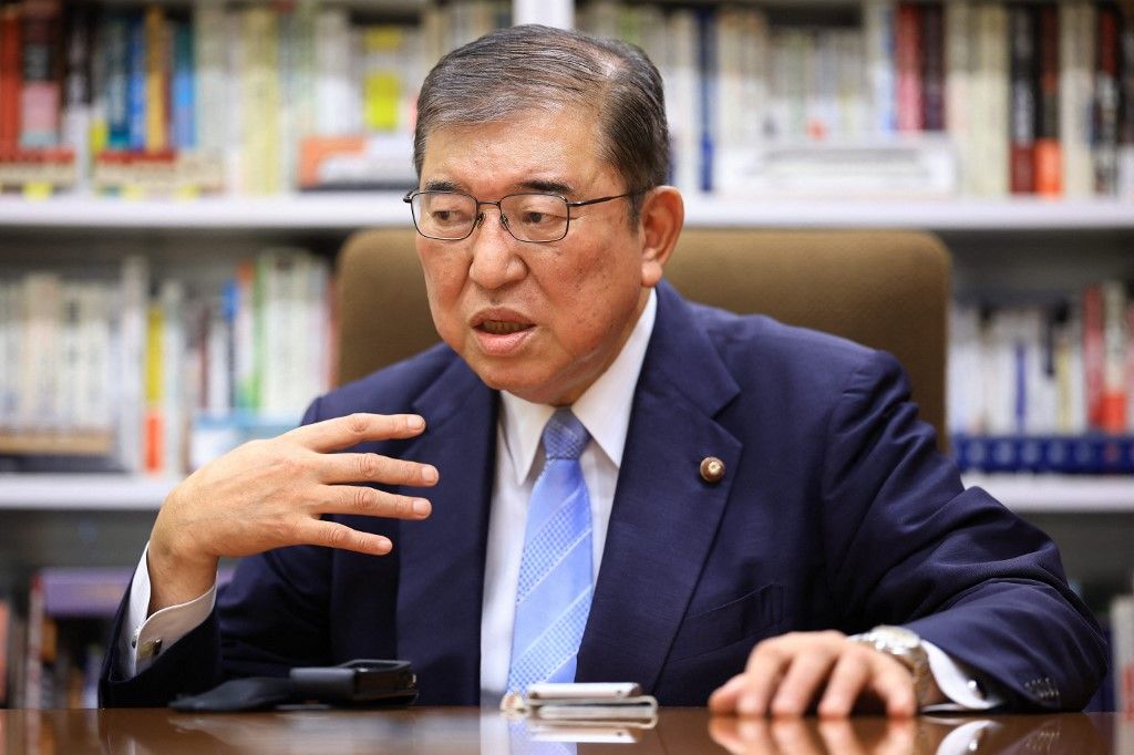 Shigeru Ishiba
Shigeru Ishiba, Japanese politician and belongs to LDP, speaks during an interview in Tokyo on September 10, 2024. Ishiba announced his candidacy for the presidential election of Liberal Democratic Party.( The Yomiuri Shimbun ) (Photo by Takuya Matsumoto / Yomiuri / The Yomiuri Shimbun via AFP)