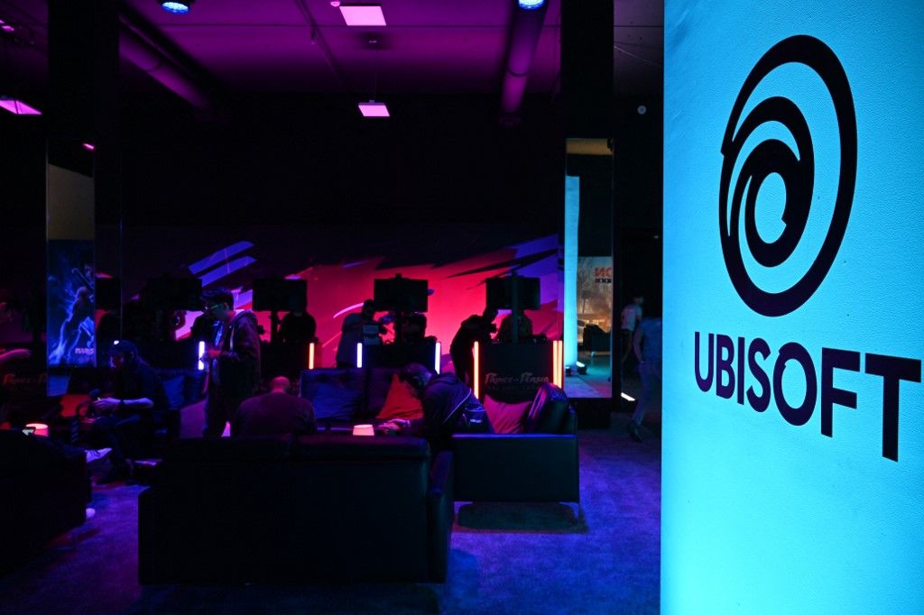 Attendees try Ubisoft games at the Ubisoft Forward livestream event in Los Angeles, California, on June 12, 2023. The event features a look at upcoming Ubisoft games. (Photo by Robyn Beck / AFP)