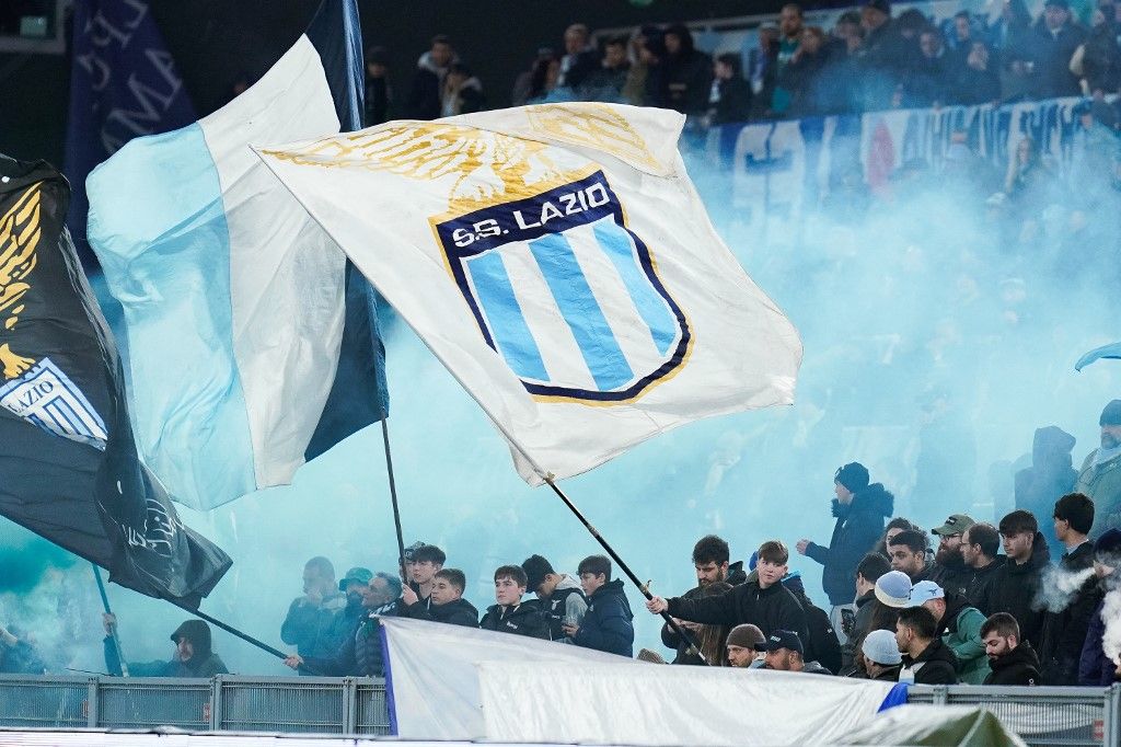 SS Lazio v Udinese Calcio - Serie A TIM
Supporters of SS Lazio during the Serie A TIM match between SS Lazio and Udinese Calcio at Stadio Olimpico on March 11, 2024 in Rome, Italy. (Photo by Giuseppe Maffia/NurPhoto) (Photo by Giuseppe Maffia / NurPhoto / NurPhoto via AFP)