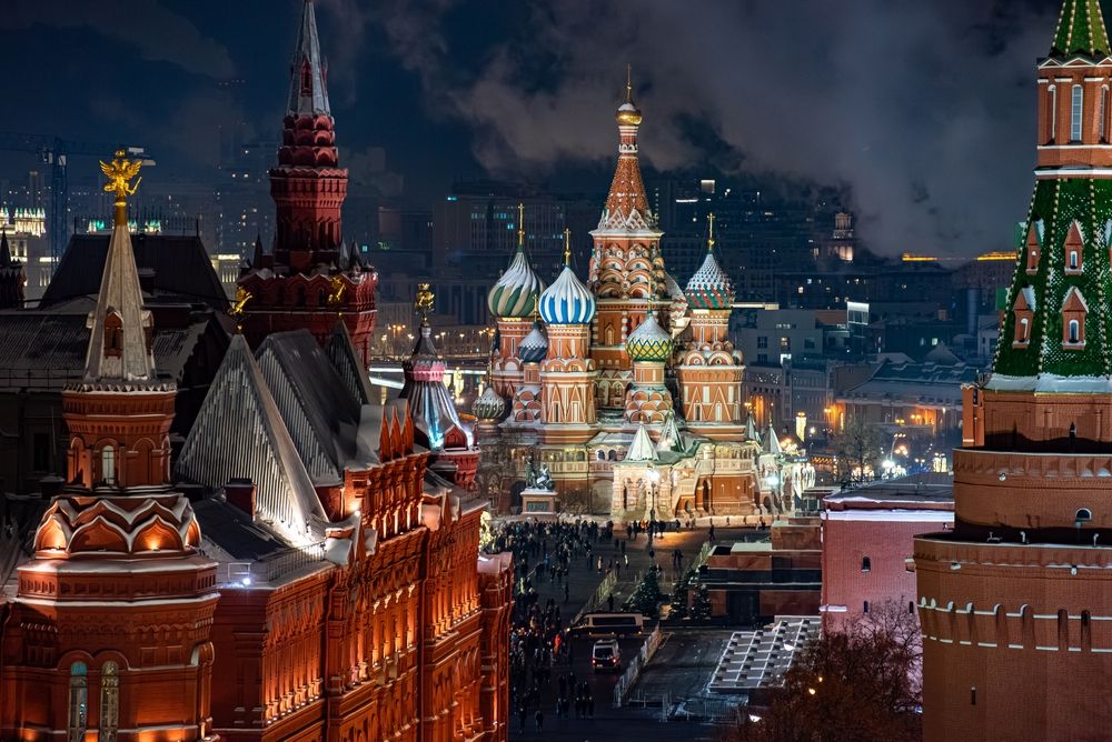 Putyin Top,View,Of,St.,Basil's,Cathedral,In,Moscow,At,Night,