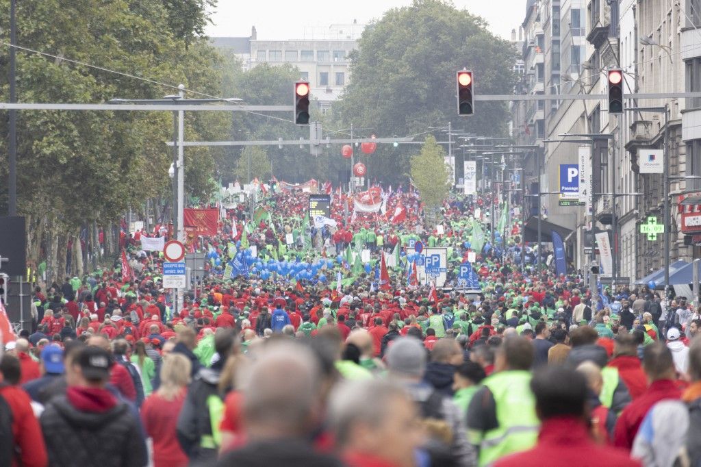 Volkswagen BRUXELLES - BRUSSELS AUDI EMPLOYEES RALLY IN PROTEST THE SEPTEMBER 16TH 2024