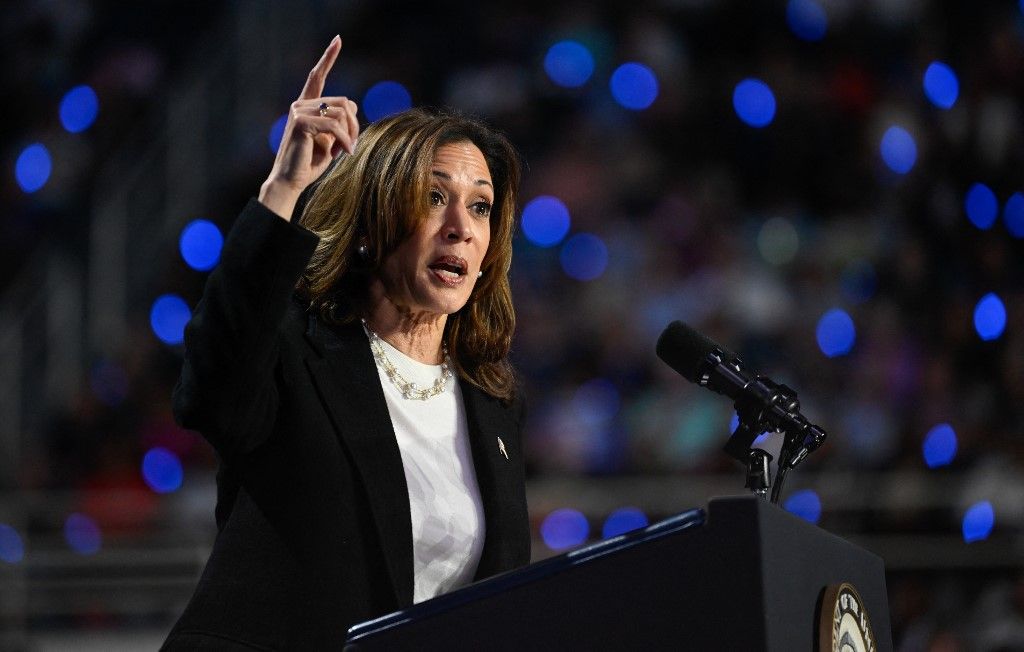 Kamala Harris, CHARLOTTE, USA - SEPTEMBER 12: Vice President and Presidential nominee Kamala Harris kicks off her New Way Forward Tour with her first rally after the debate in Charlotte, United States on September 12, 2024. Peter Zay / Anadolu (Photo by Peter Zay / ANADOLU / Anadolu via AFP)