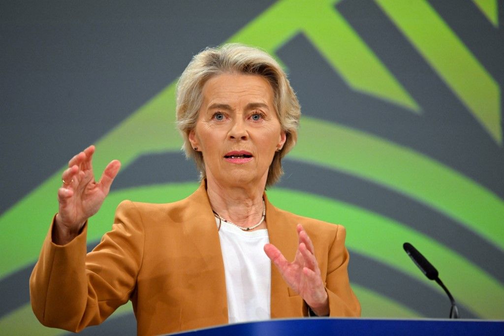 European Commission President Ursula von der Leyen gives press conference on future of EU agriculture