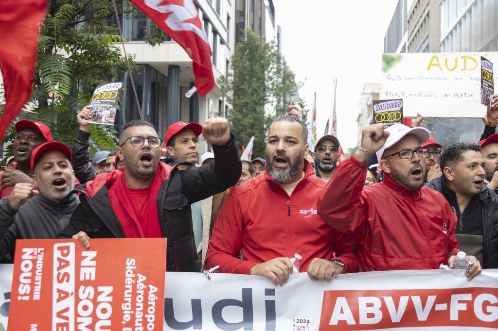 BRUXELLES - BRUSSELS AUDI EMPLOYEES RALLY IN PROTEST THE SEPTEMBER 16TH 2024