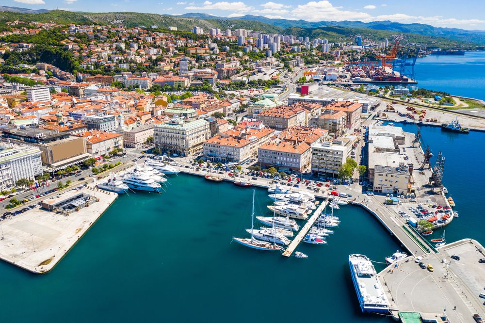 Croatia,,City,Of,Rijeka,,Aerial,Panoramic,View,Of,City,Center,