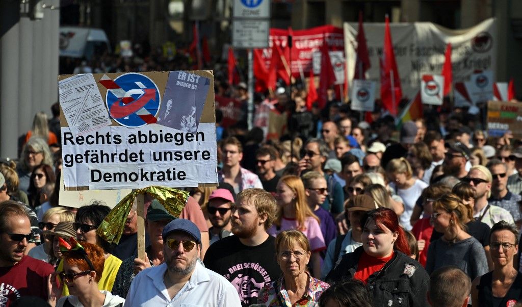 Thuringia election campaign AfD demonstration