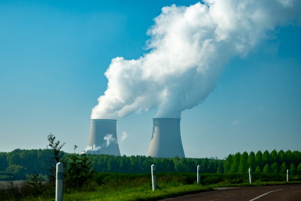 View,On,Cooling,Towers,Of,Nuclear,Power,Plant,Thermal,Power