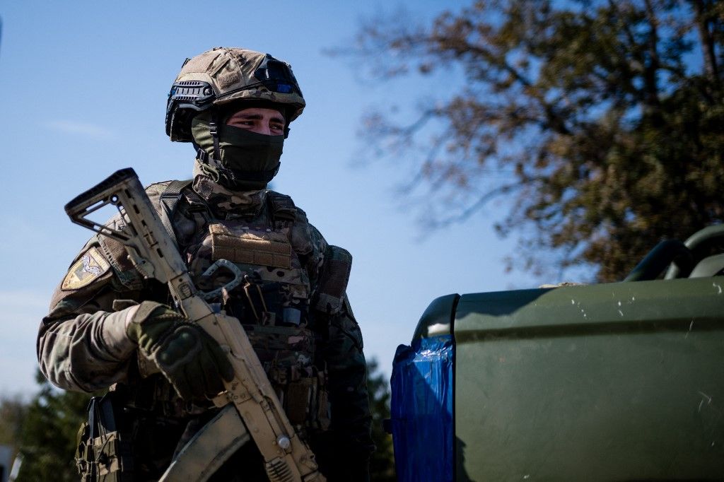 Aftermath of an air attack in Ukraine's Donetsk Oblast