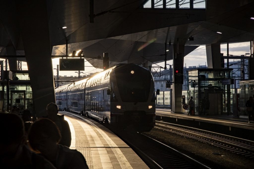 bombariadó, Ausztria, osztrák vasút
A train is arriving at the Hauptbahnhof in Vienna, Austria, on April 5, 2024. (Photo by Emmanuele Contini/NurPhoto) (Photo by Emmanuele Contini / NurPhoto / NurPhoto via AFP)