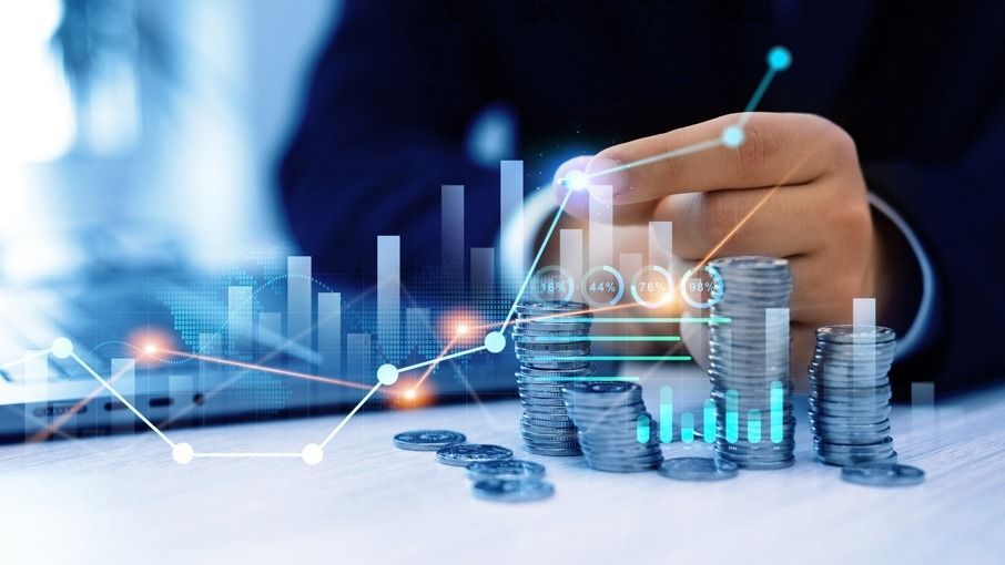 Money,Business,Financial,Graph,Diagram,Of,Coin.,Financial,Growth,Data, kockázatitőke, portfólió, részvény, kötvény, 