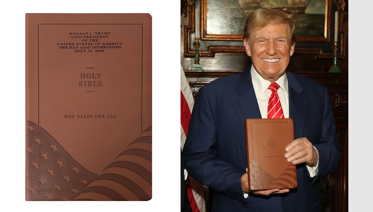 https://godblesstheusabible.com/
Trump Bible
Kínában nyomtatják Donald Trump "God Bless the USA Bible" című kötetét.