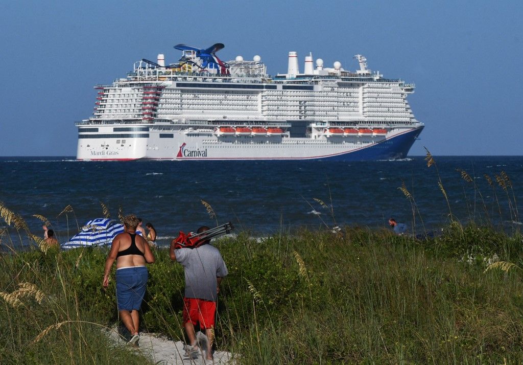 Carnival Mardi Gras cruise ship departs from Port Canaveral