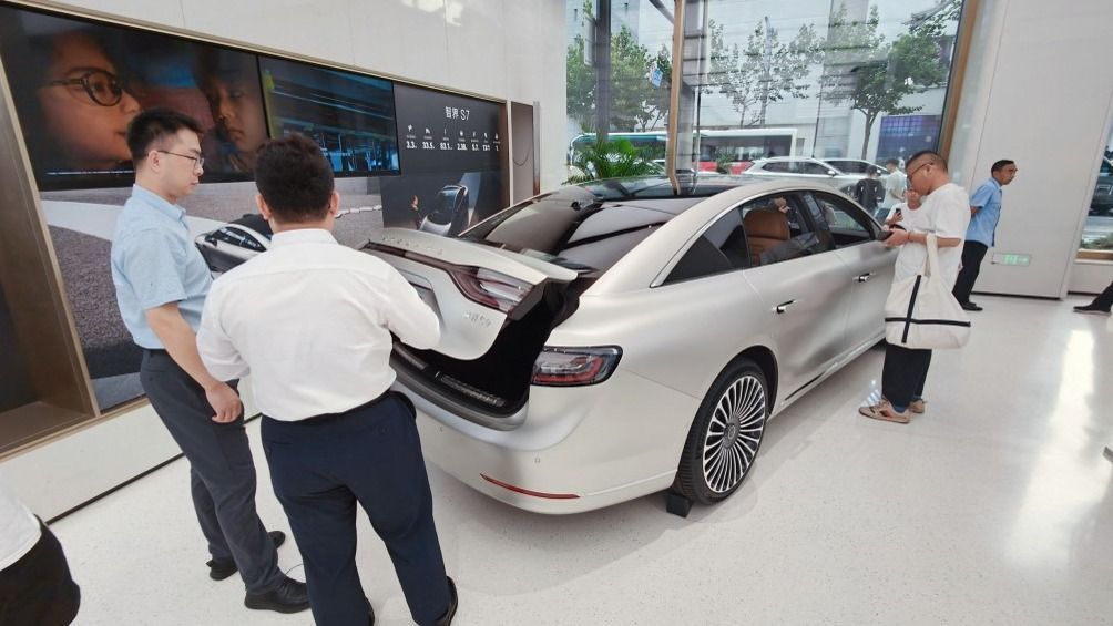 New Energy Vehicles at Huawei Store in Shanghai