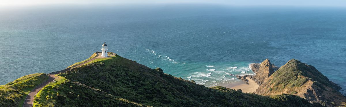 Panoramatic,View,Of,Lighthouse,Cape,Reinga,On,The,North,Island