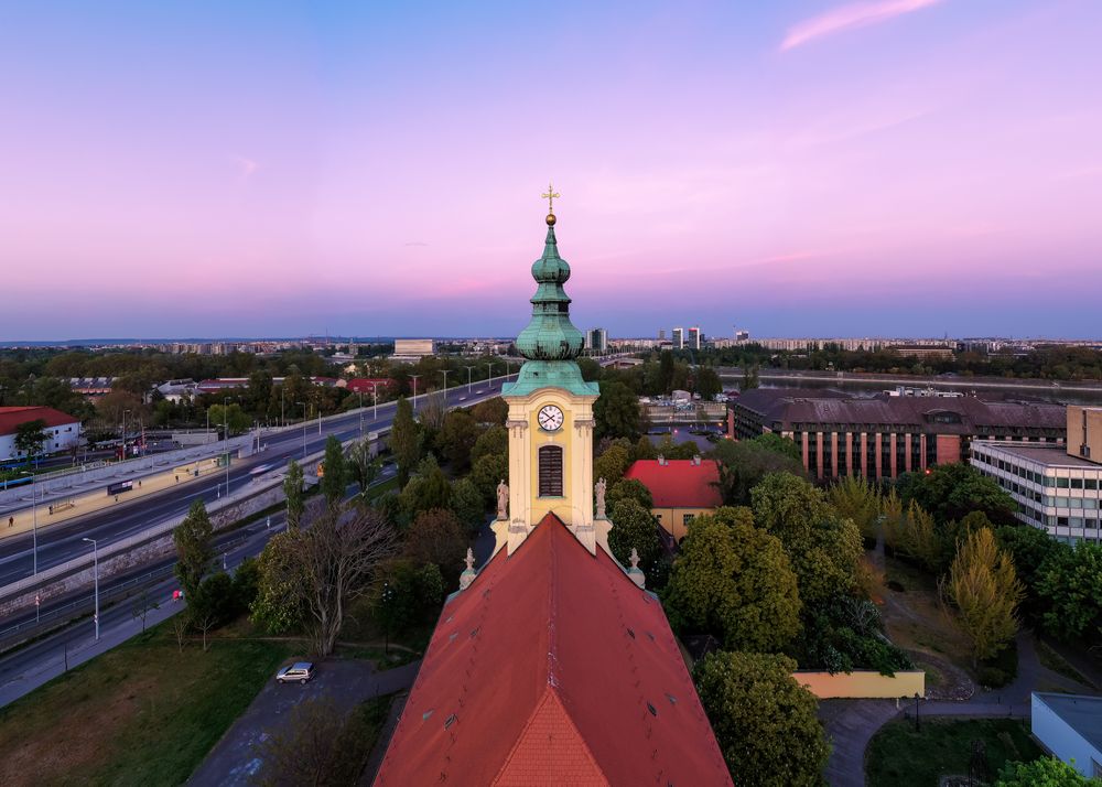 Hungary,Budapest.,Aerial,View,About,St,Peter,And,Paul,Church